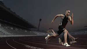 Athletic Runner Field Training Wallpaper