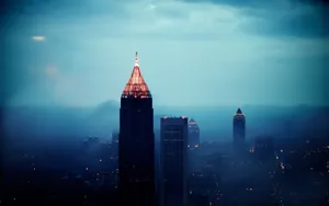 Atlanta Skyline Fog Wallpaper
