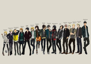 Attack On Titan Characters In Modern Clothes Wallpaper