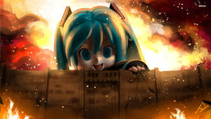 Attack On Titan Cute Miku Hatsune Wallpaper