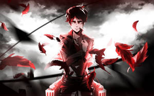 Attack On Titan Eren Jaeger Saluting Wallpaper