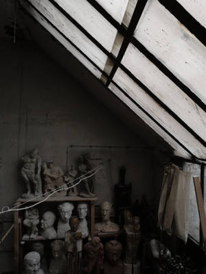 Attic Sculpture Shelf Wallpaper