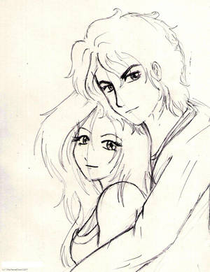 Attractive Art Of Cute Couple Drawing Wallpaper