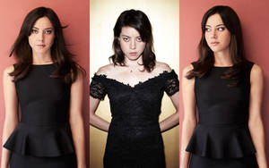 Aubrey Plaza Model Collage Wallpaper