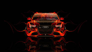 Audi Rs5 Red Hot Flames Wallpaper