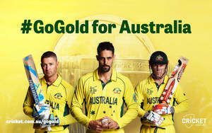 Australia Cricket Go Gold Poster Wallpaper