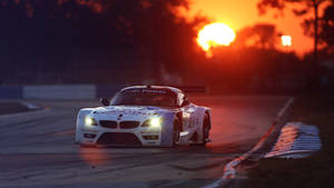 Auto Racing White Car Wallpaper