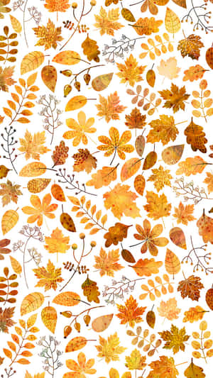 Autumn Leaves Patterni Phone Wallpaper Wallpaper