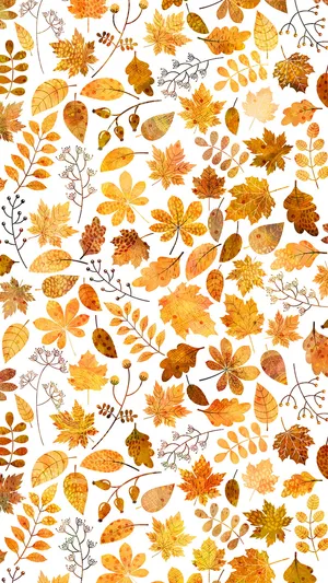 Autumn Leaves Patterni Phone Wallpaper Wallpaper