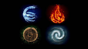 Avatar The Last Airbender Four Elements' Symbols Wallpaper