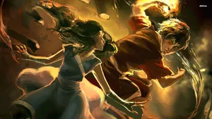 Avatar The Last Airbender Zuko Against Katara Wallpaper