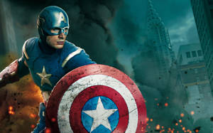 Avenger Captain America In New York Wallpaper