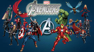 Avengers Assemble Blue Art Wallpaper