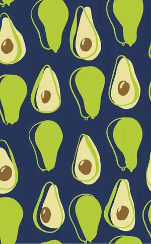 Avocados On A Blue Background Wallpaper