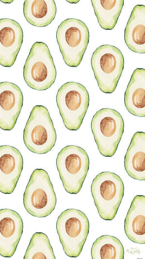 Avocados On A White Background Wallpaper