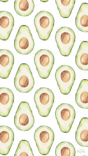 Avocados On A White Background Wallpaper