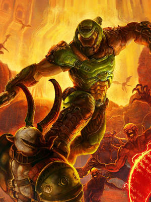 Awesome Digital Art Of Doom Eternal Doom Slayer Wallpaper