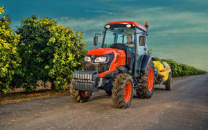 Awesome Orange Kubota Tractor Wallpaper