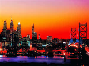 Awesome Pittsburgh Skyline Sunset Wallpaper