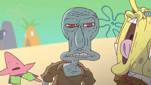 Awkward Face Of Squidward And Spongebob Wallpaper