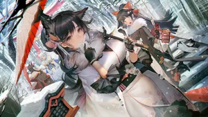 Azur Lane Atago And Takao In Snow Wallpaper