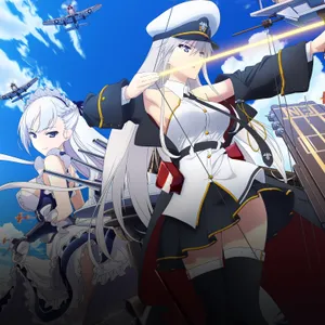 Azur Lane Enterprise And Belfast In Battle Wallpaper