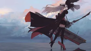 Azur Lane Enterprise Walking On Water Wallpaper