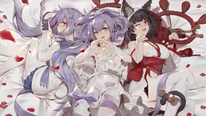 Azur Lane Girls Sleepover Wallpaper