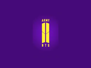 B T S A R M Y Logo Purple Background Wallpaper