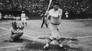 Babe Ruth In Baseball Game Wallpaper