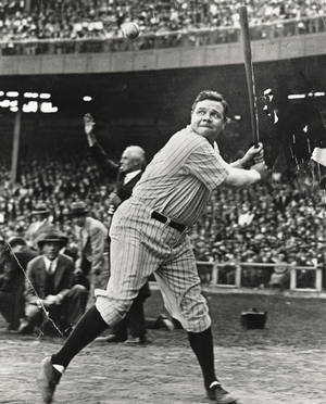 Babe Ruth Striking Pose Wallpaper