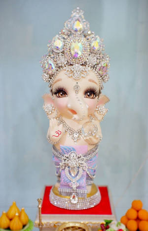 Baby Ganesh Diamond Crown Wallpaper