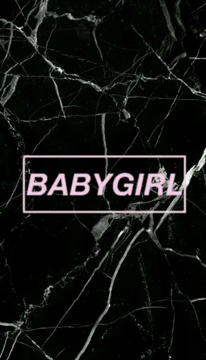 Baby Girl - A Black Marble Background With Pink Lettering Wallpaper