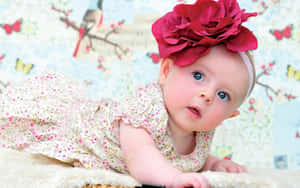 Baby Girl With Floral Headband Wallpaper