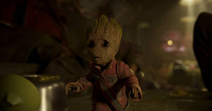 Baby Groot Walking Wallpaper