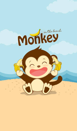 Baby Monkey At The Beach Wallpaper