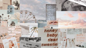 Baby Pink Aesthetic Collage Laptop Wallpaper