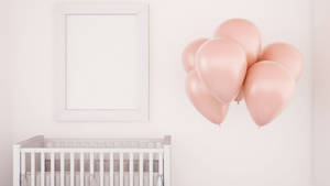 Baby Pink Balloons In A Charming Baby's Room Wallpaper
