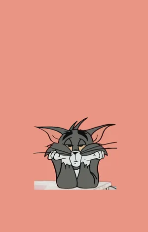 Baby Pink Tom And Jerry Aesthetic Wallpaper