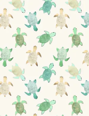 Baby Turtles Pattern Wallpaper