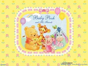 Baby Winnie The Pooh With Friends Wallpaper