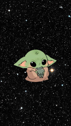 Baby Yoda In Cute Galaxy Wallpaper