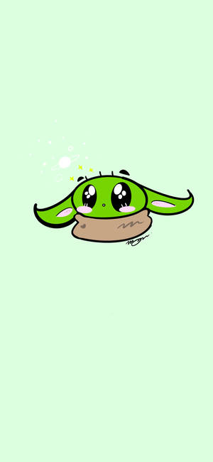 Baby Yoda Pastel Green Wallpaper