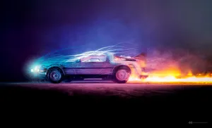 Back To The Future Delorean Fan Art Wallpaper