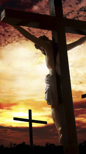 Back View Jesus Cross Wallpaper