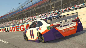 Back View Of Denny Hamlin's Race Car. Wallpaper