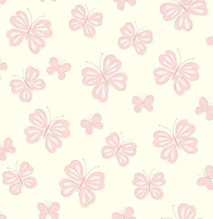 Background With Cute Pink Butterfly Design Wallpaper