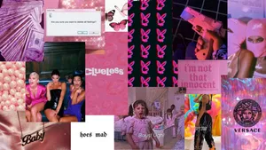 Baddie Aesthetic Girly Collage Wallpaper