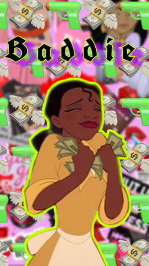 Baddie Cartoon Tiana After Earning Some Money Wallpaper