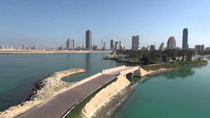 Bahrain Beach And Buildings Wallpaper